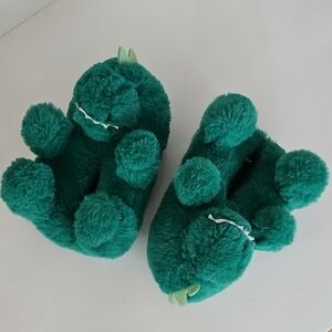 Green Dinosaur Plush Slippers